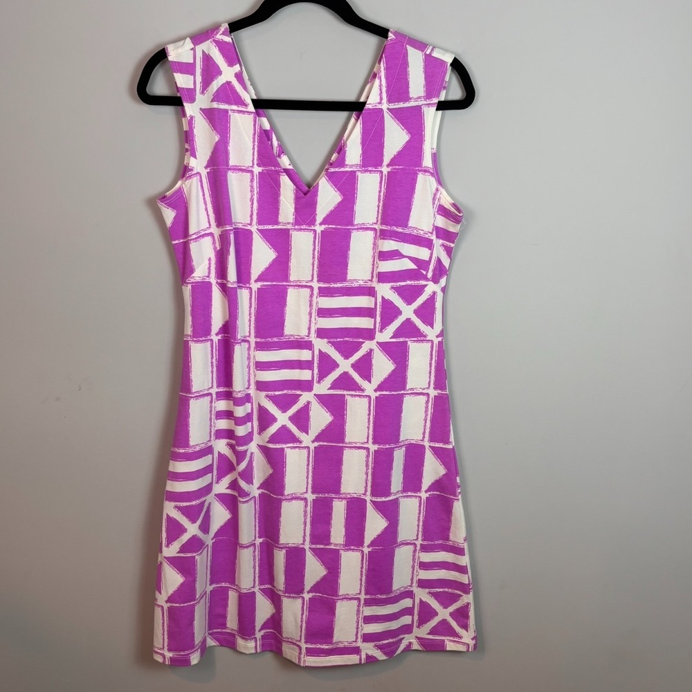 Mahi Gold Womens Pink Cotton Sleeveless Tank Dress sz Medium Resortwear Coastal